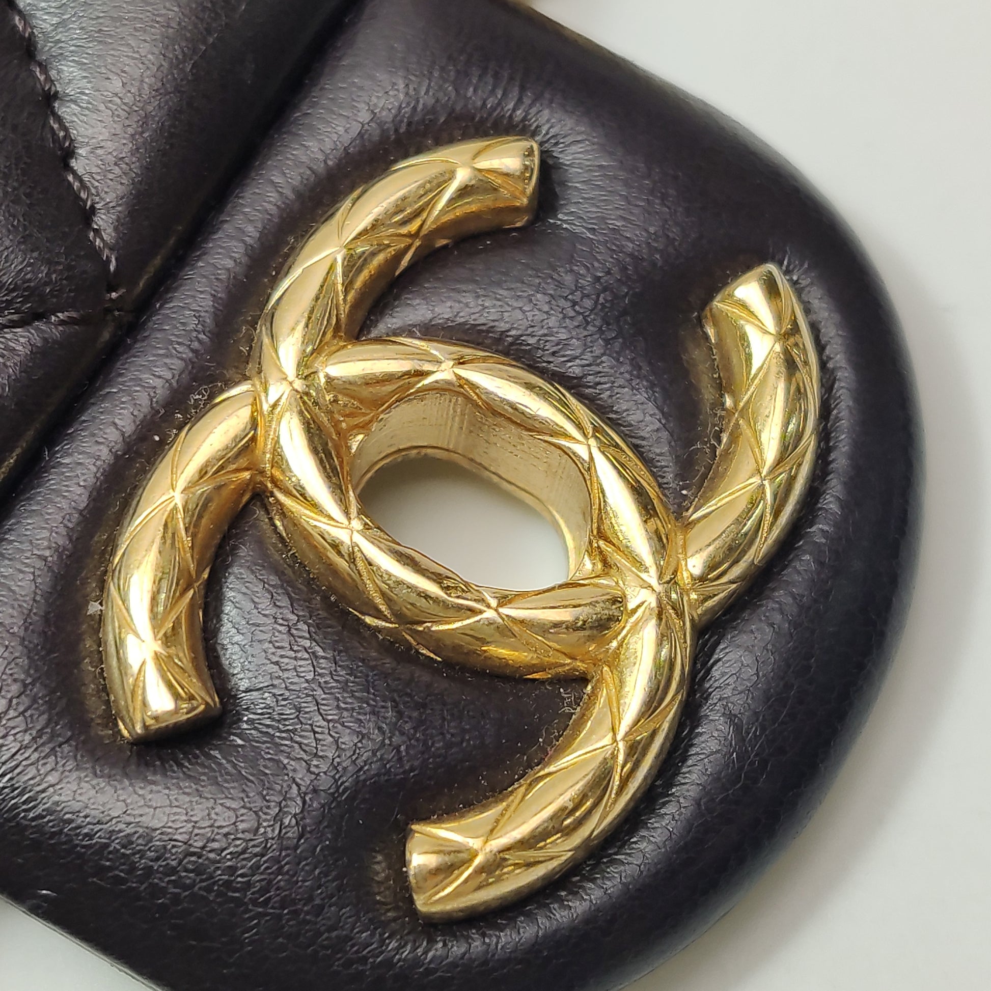 Chanel Pillow Crush Flap Bag Medium Brown Lambskin