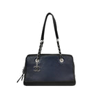 Chanel Angle Tote Navy Blue Black