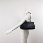 Chanel Angle Tote Navy Blue Black