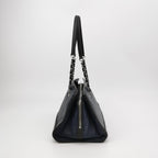Chanel Angle Tote Navy Blue Black