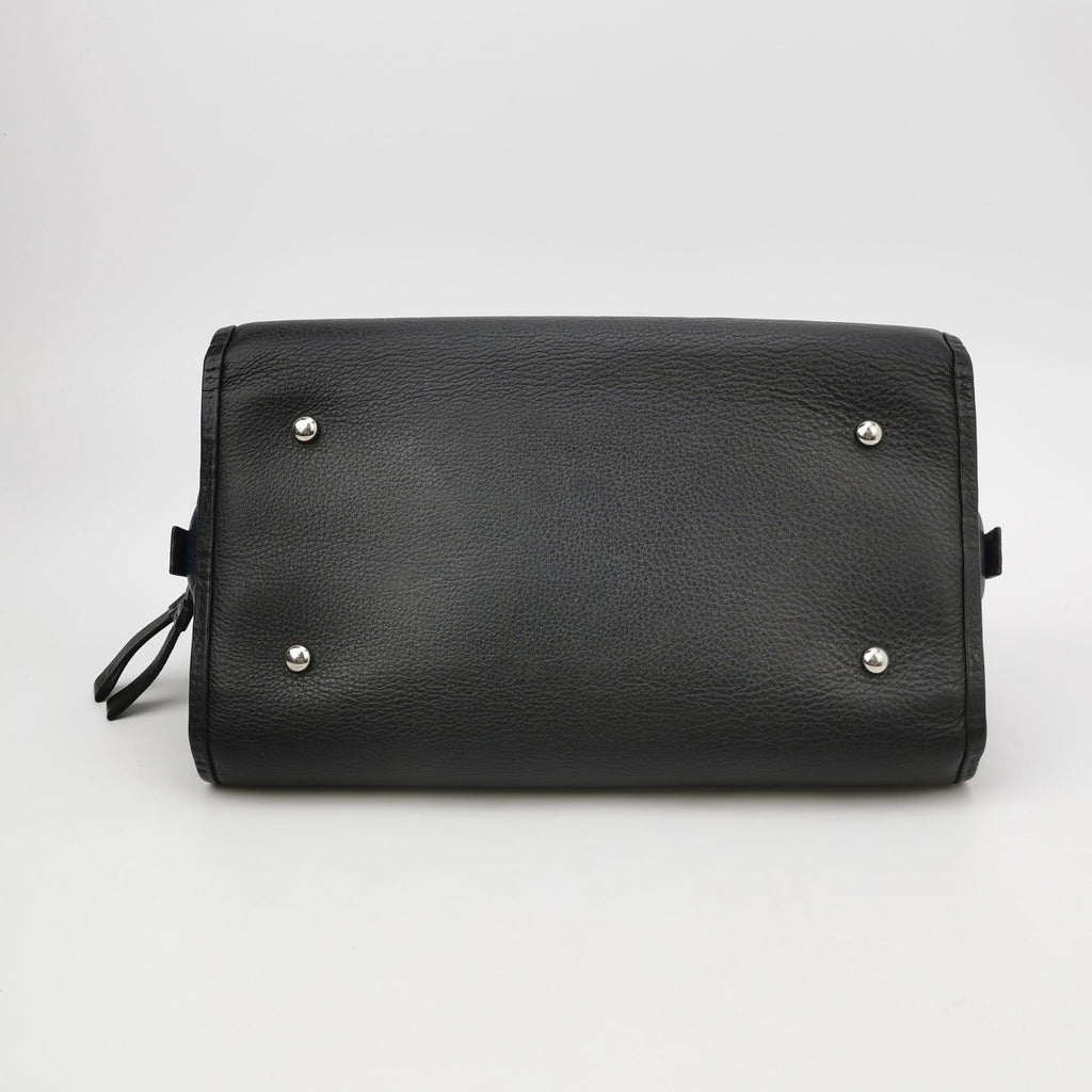 Chanel Angle Tote Navy Blue Black