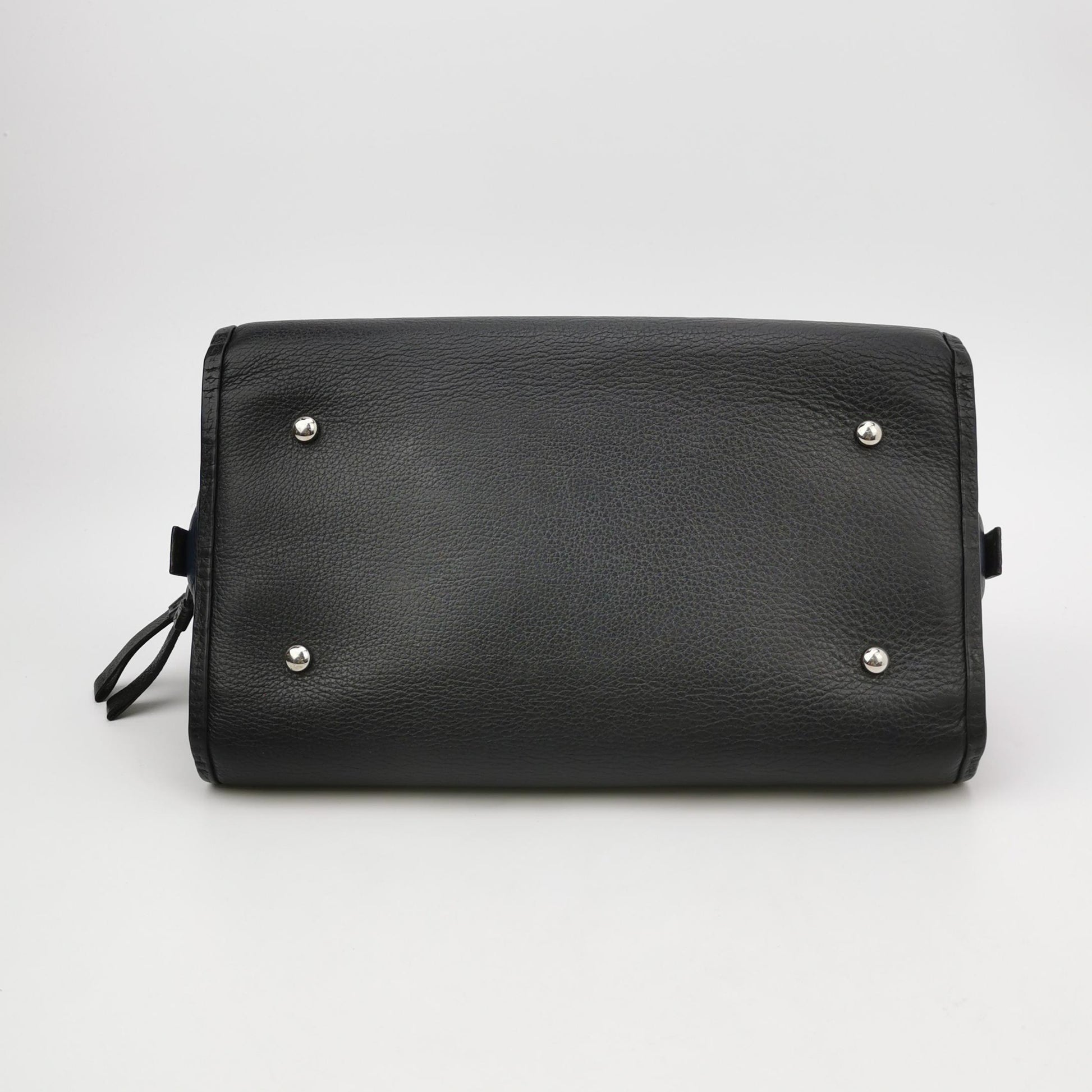 Chanel Angle Tote Navy Blue Black