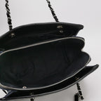 Chanel Angle Tote Navy Blue Black