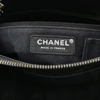 Chanel Angle Tote Navy Blue Black