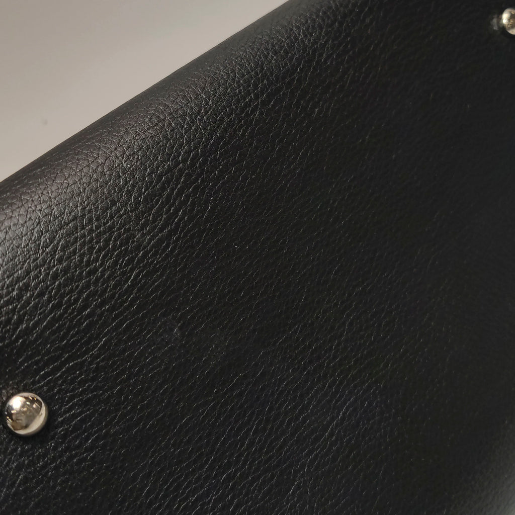 Chanel Angle Tote Navy Blue Black