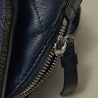 Chanel Angle Tote Navy Blue Black