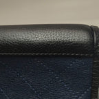 Chanel Angle Tote Navy Blue Black