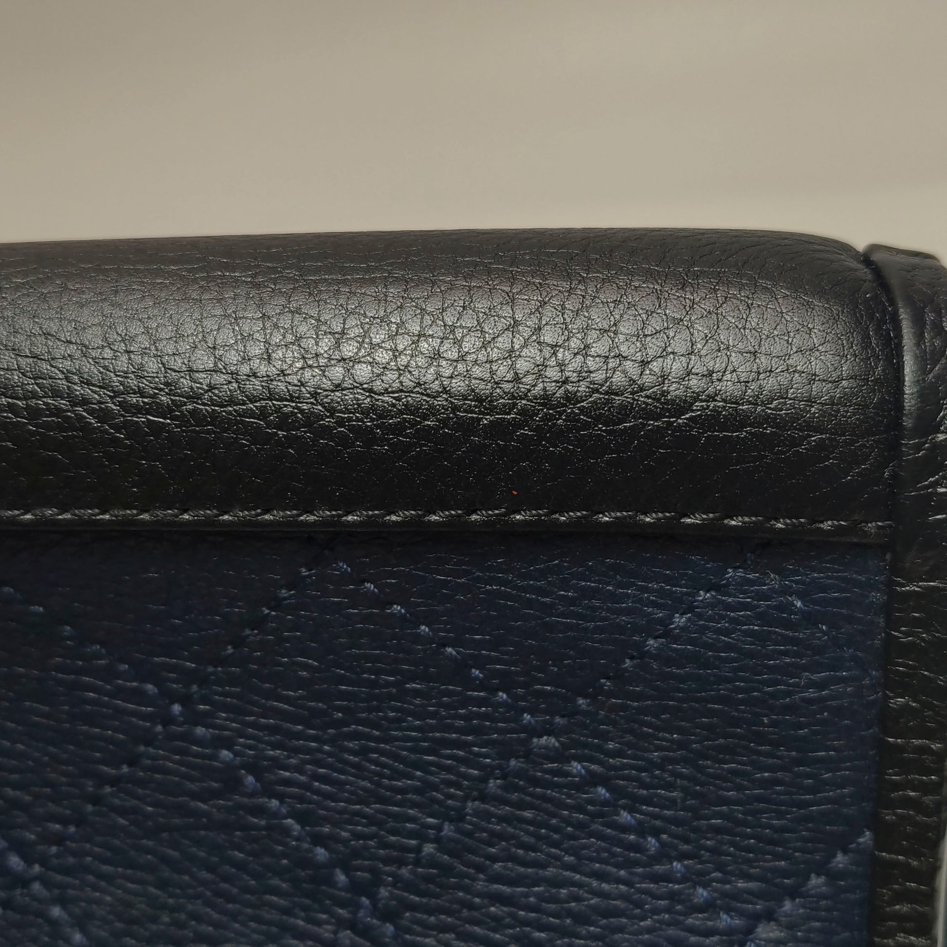Chanel Angle Tote Navy Blue Black