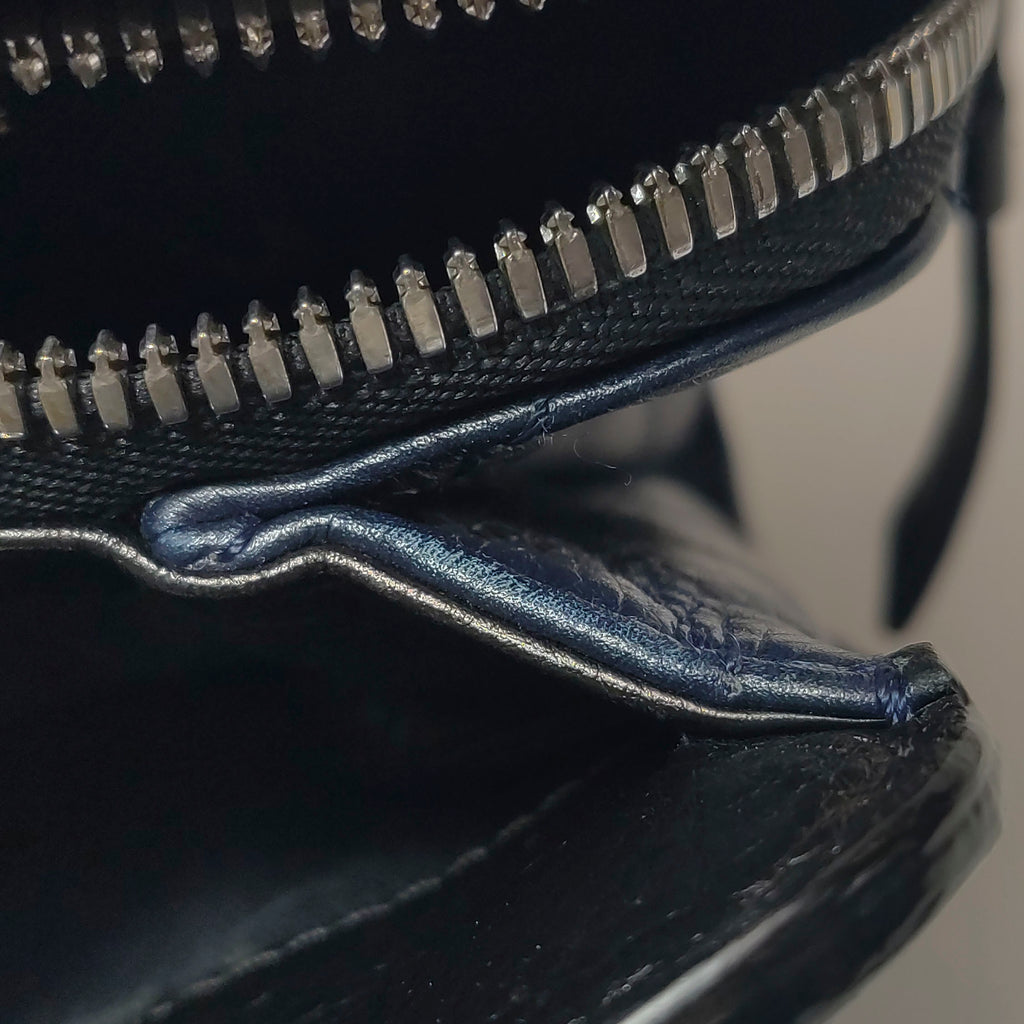 Chanel Angle Tote Navy Blue Black