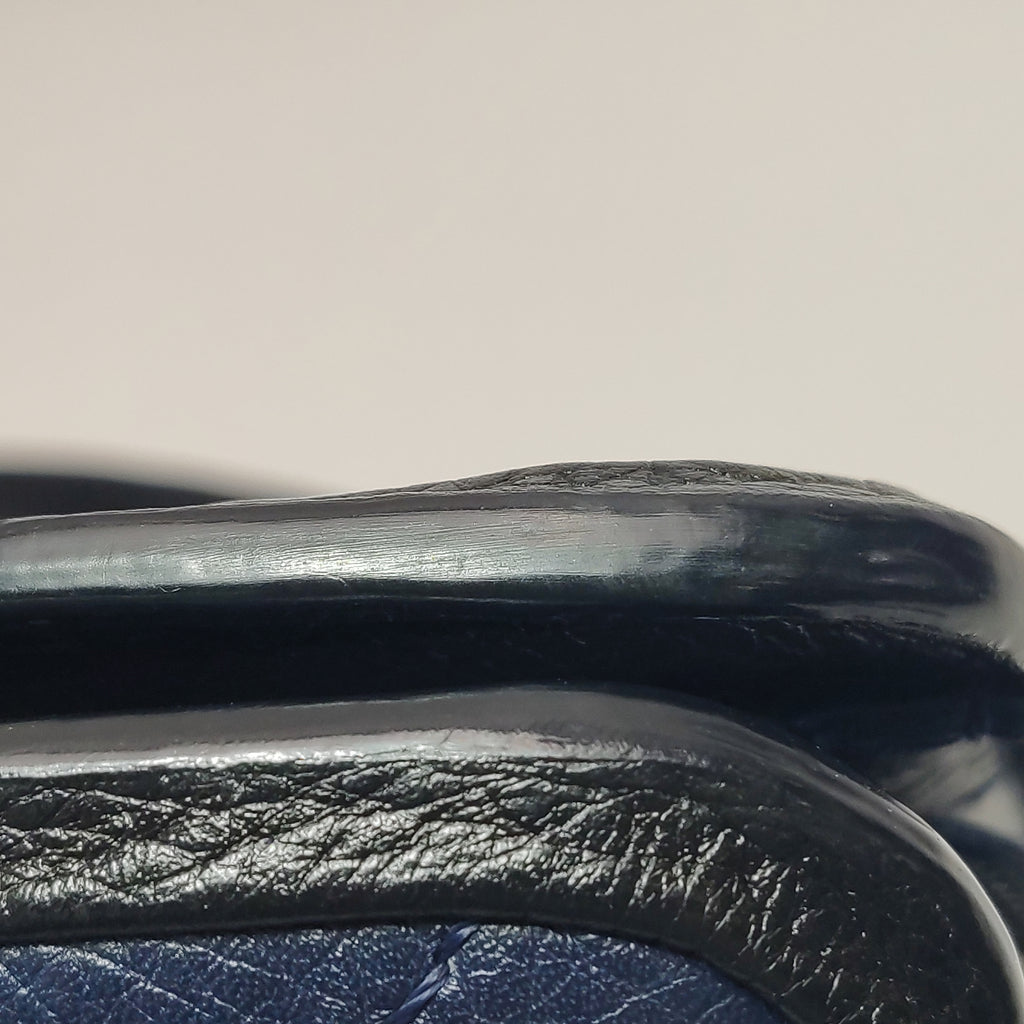 Chanel Angle Tote Navy Blue Black