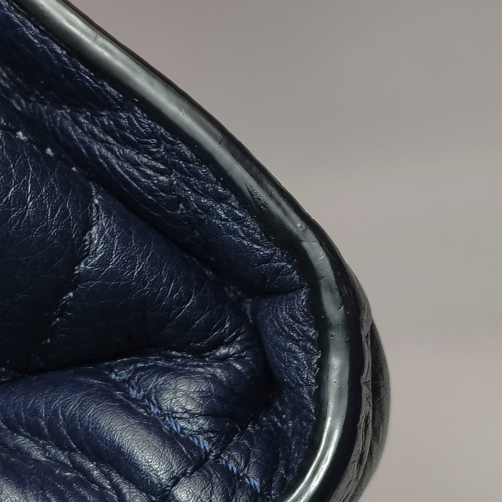 Chanel Angle Tote Navy Blue Black