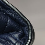 Chanel Angle Tote Navy Blue Black