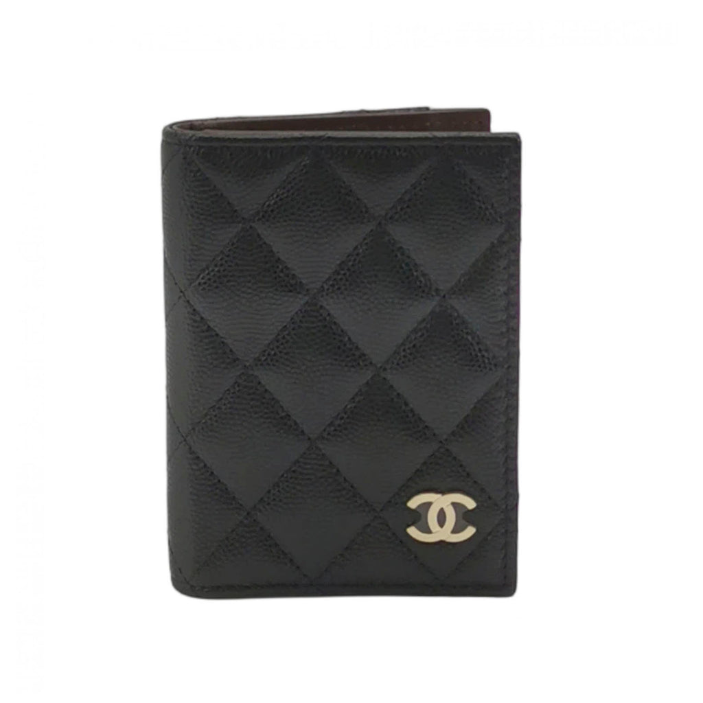 Chanel Quilted Card Holder Wallet Black Caviar