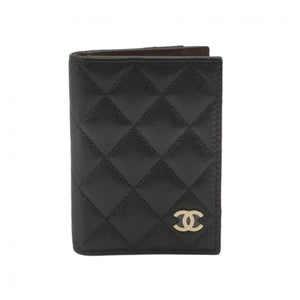 Chanel Quilted Card Holder Wallet Black Caviar