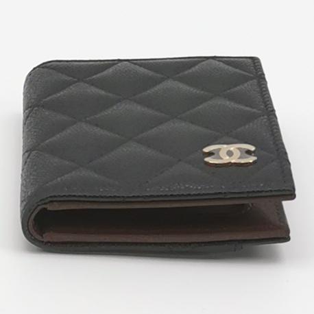 Chanel Quilted Card Holder Wallet Black Caviar