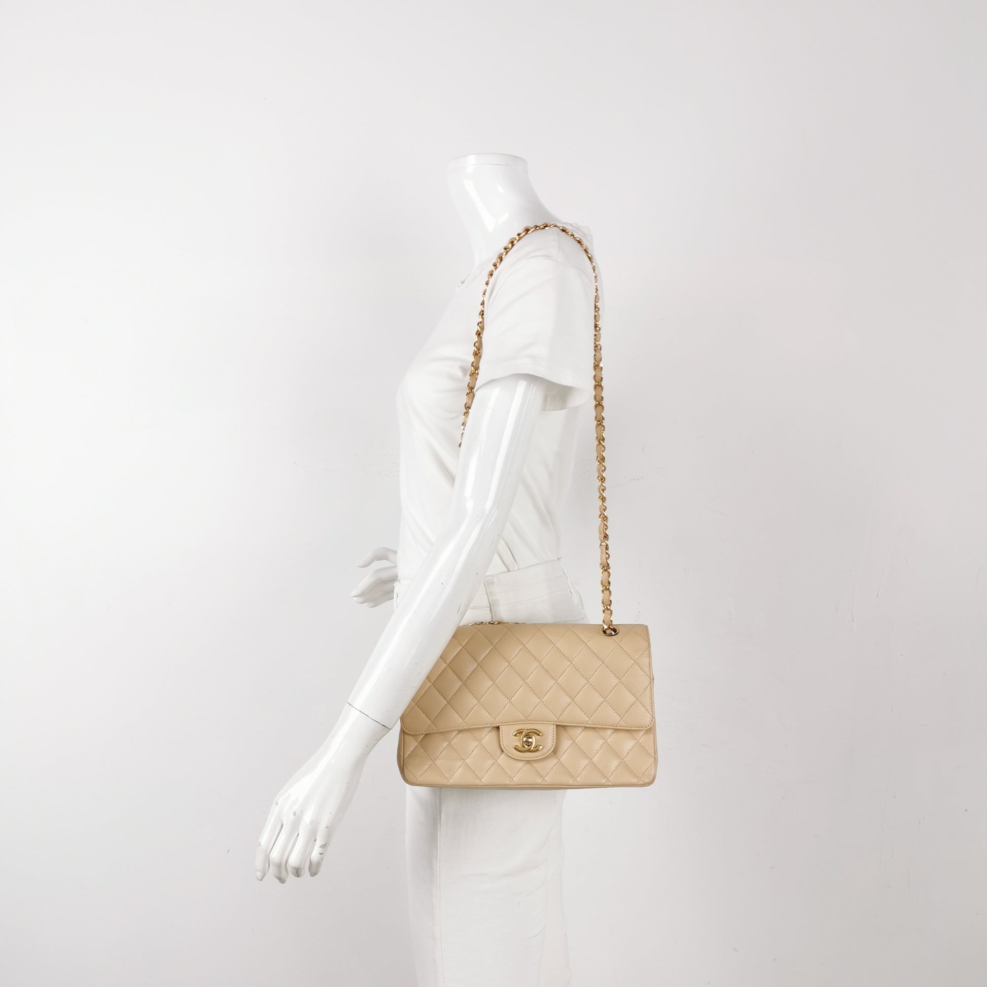 Chanel Classic Flap Medium Caviar Beige
