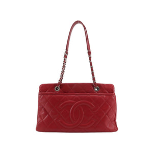 Chanel Quilted Timeless Tote Caviar Red