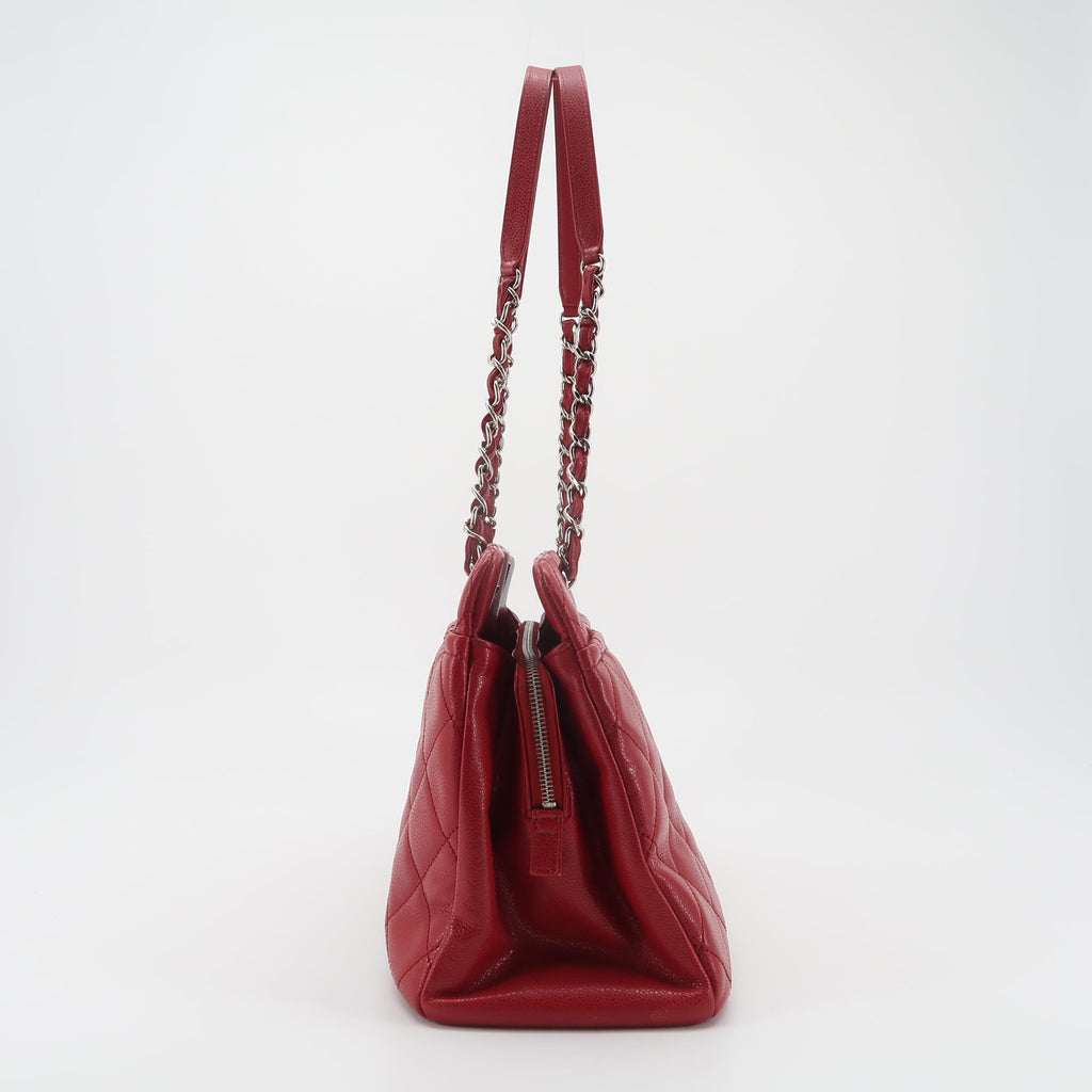 Chanel Quilted Timeless Tote Caviar Red