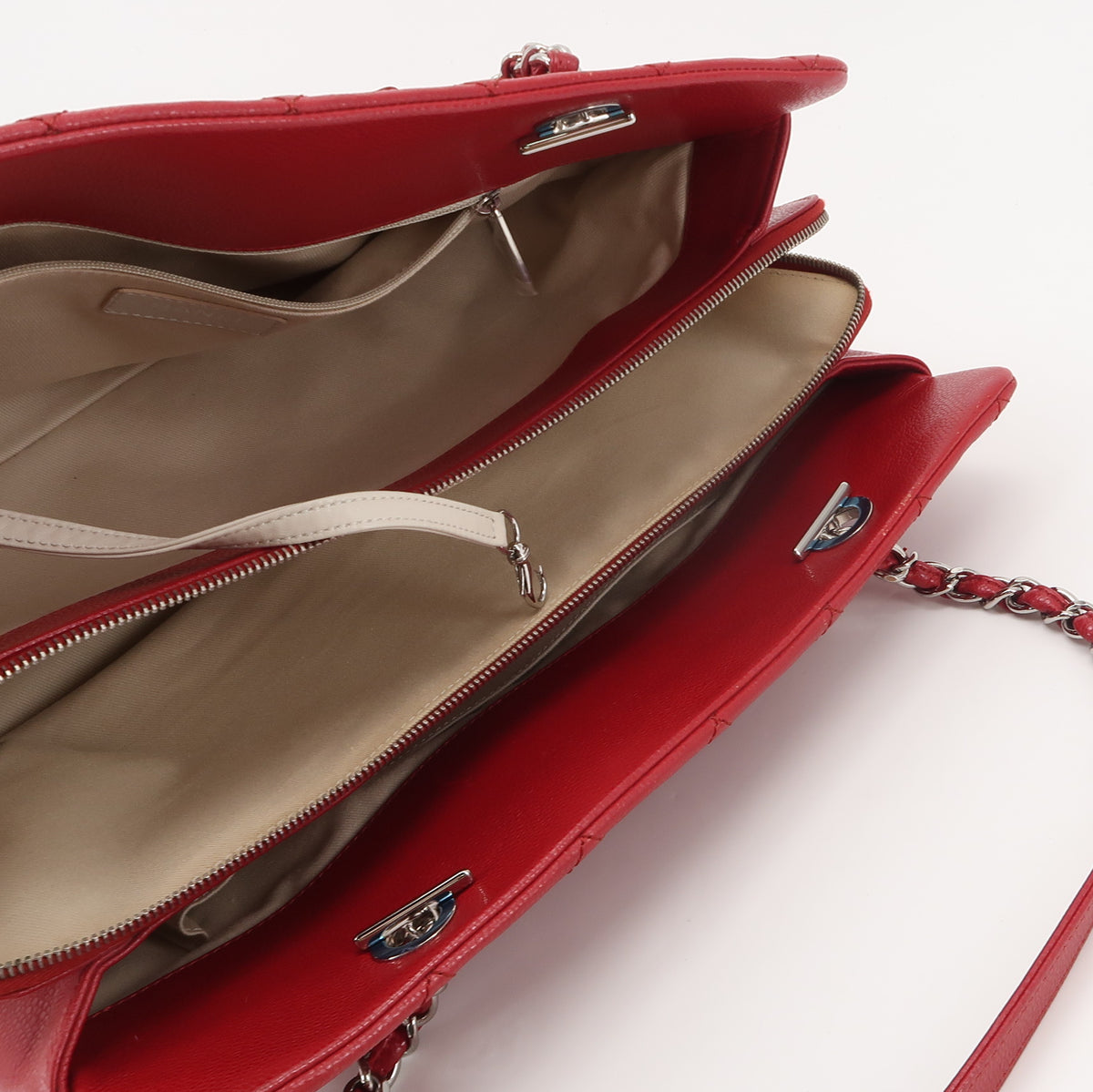 Chanel Quilted Timeless Tote Caviar Red
