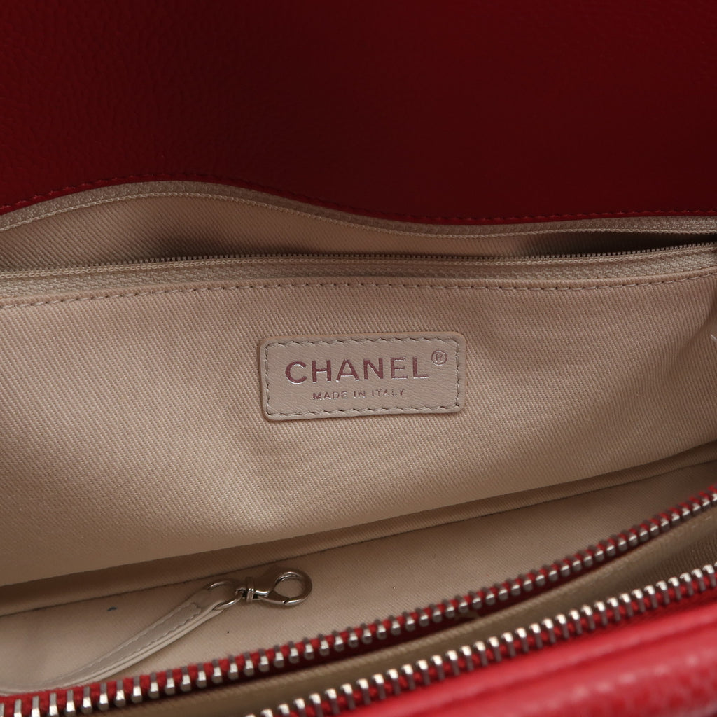 Chanel Quilted Timeless Tote Caviar Red