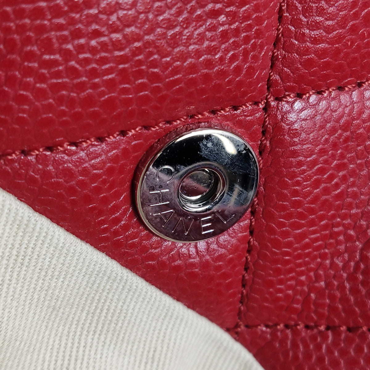 Chanel Quilted Timeless Tote Caviar Red