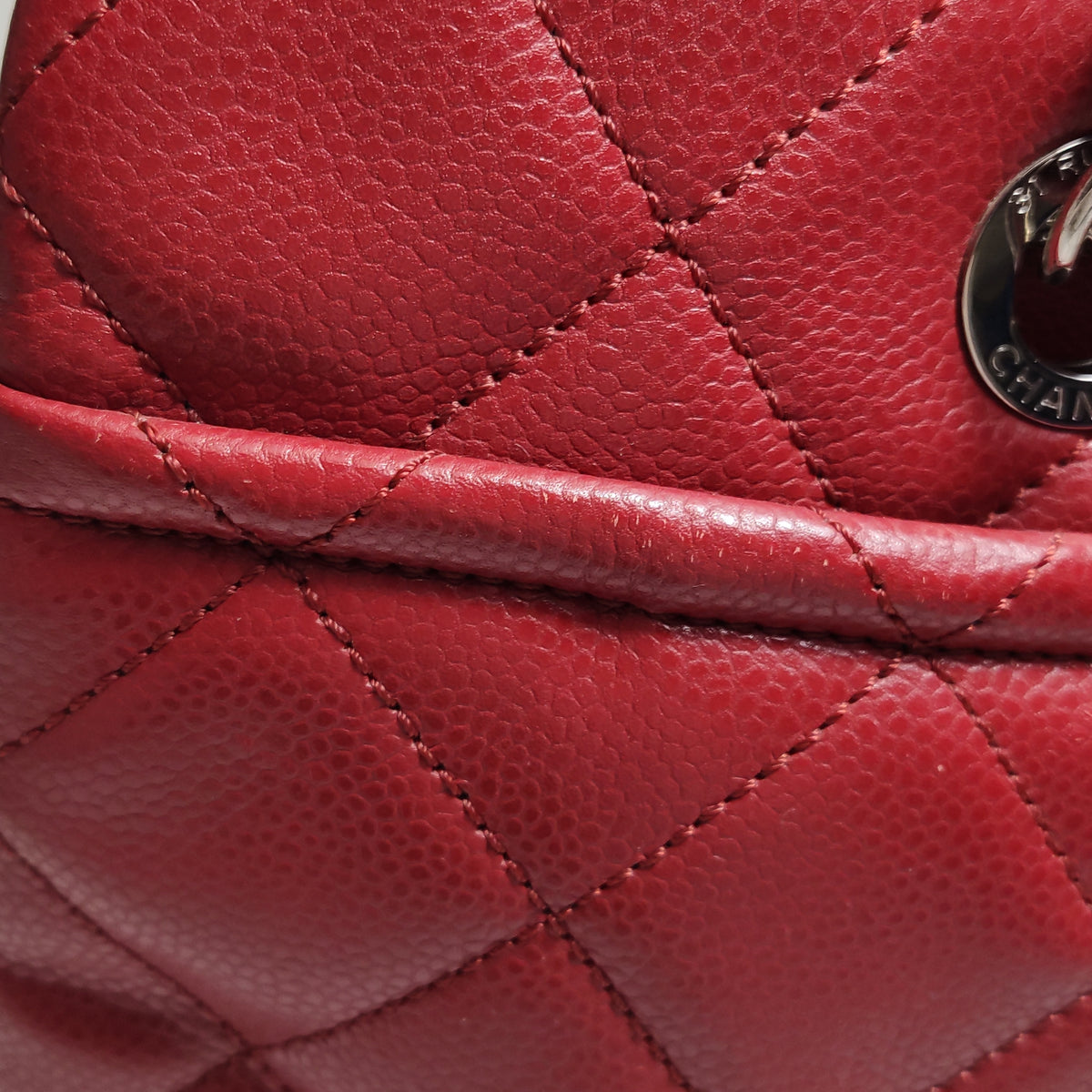 Chanel Quilted Timeless Tote Caviar Red