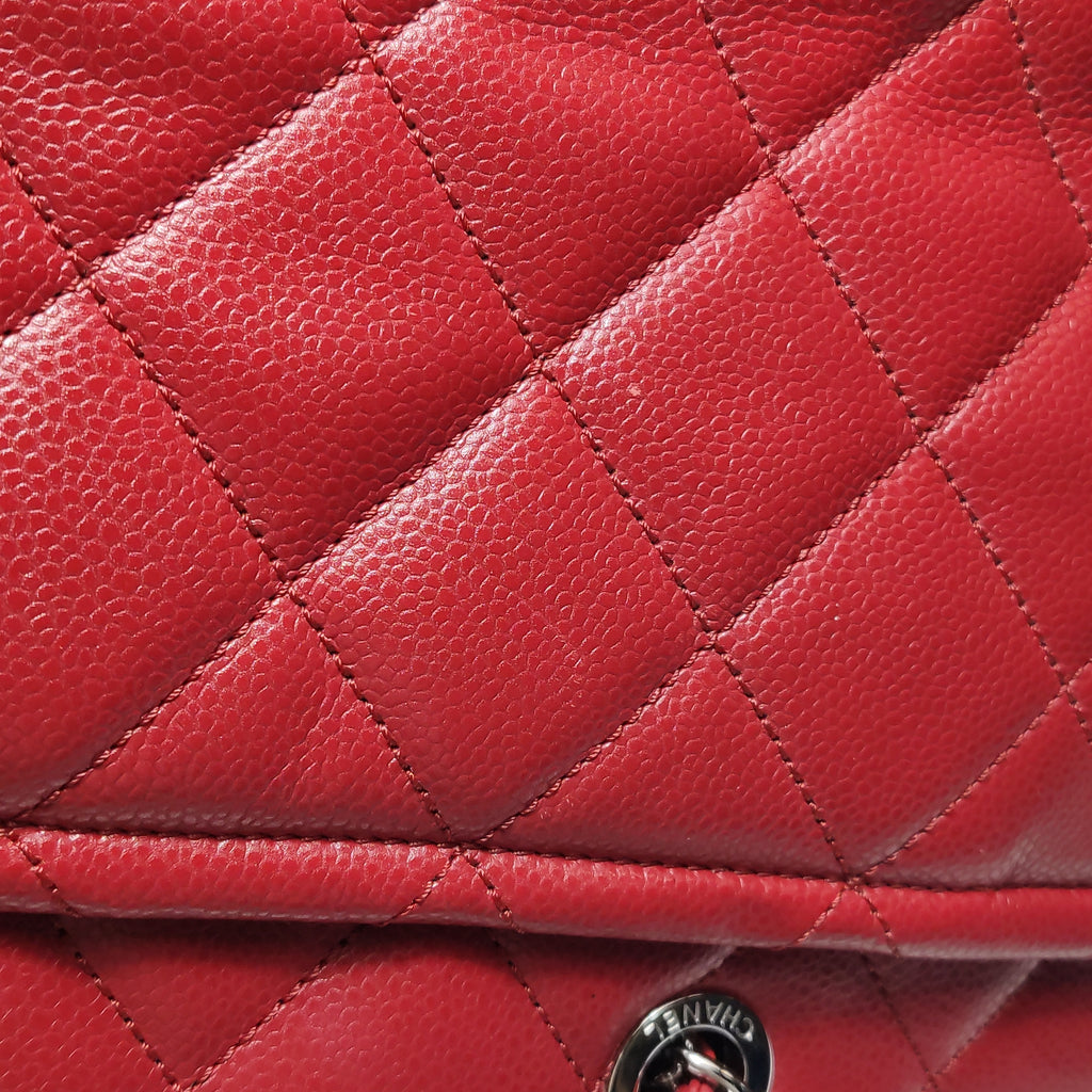 Chanel Quilted Timeless Tote Caviar Red