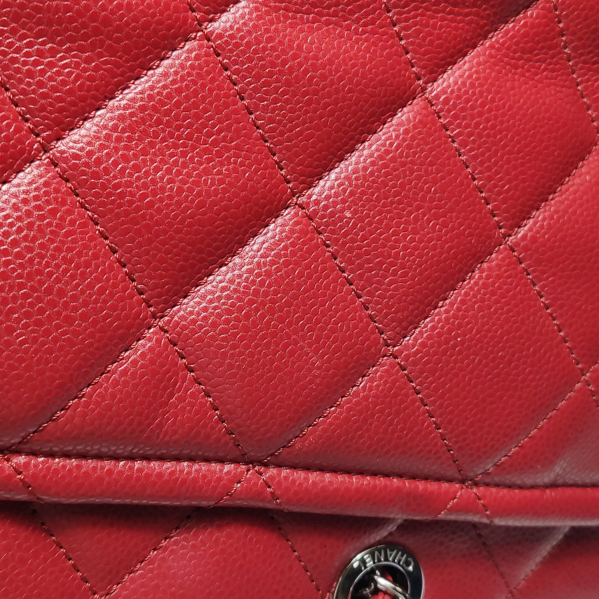 Chanel Quilted Timeless Tote Caviar Red