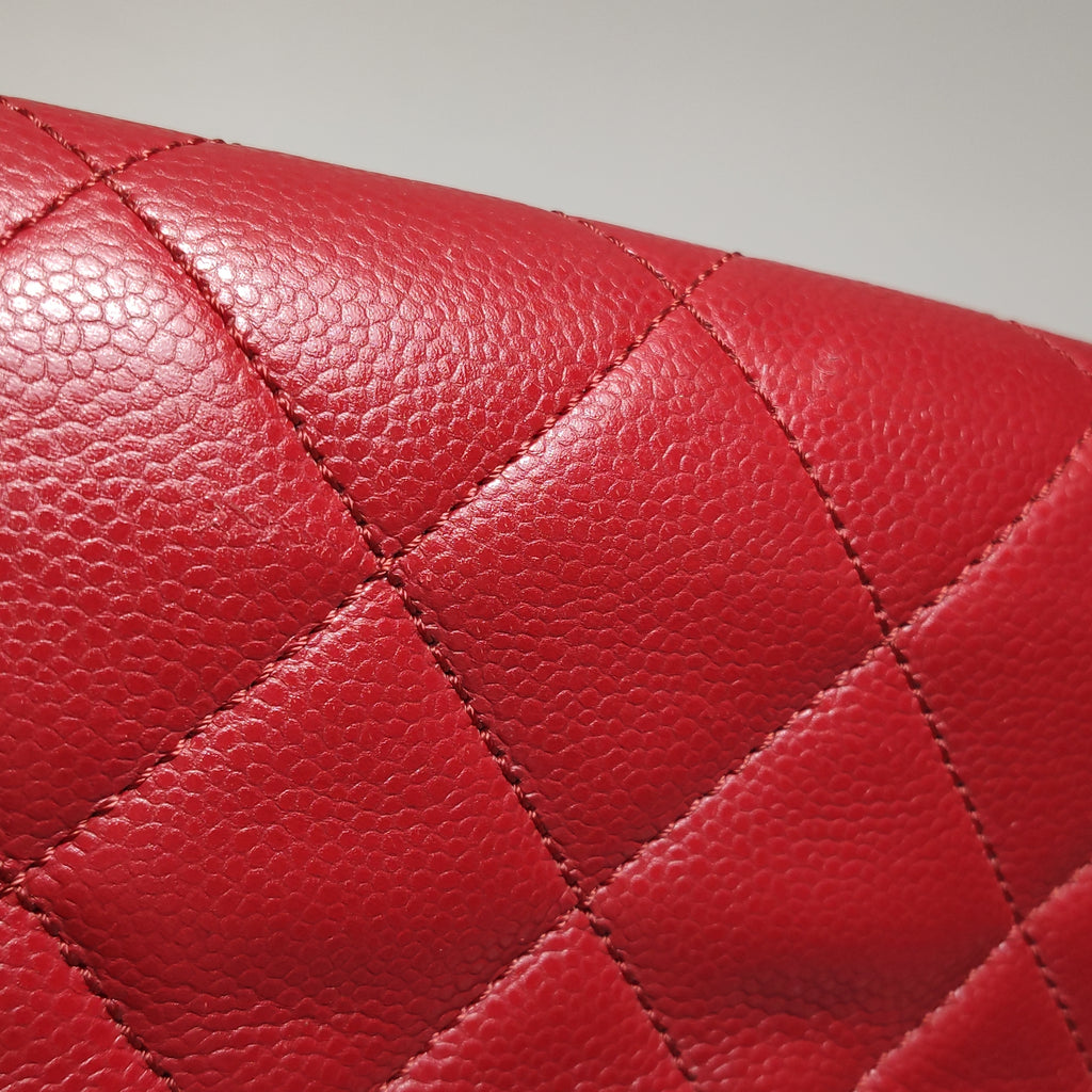 Chanel Quilted Timeless Tote Caviar Red