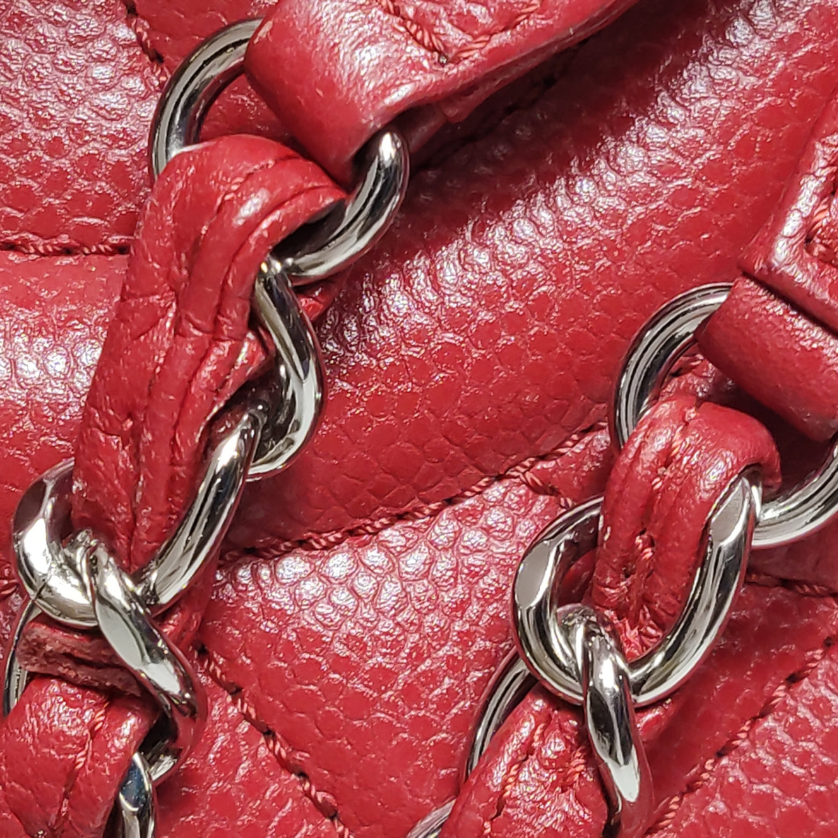Chanel Quilted Timeless Tote Caviar Red