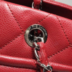 Chanel Quilted Timeless Tote Caviar Red