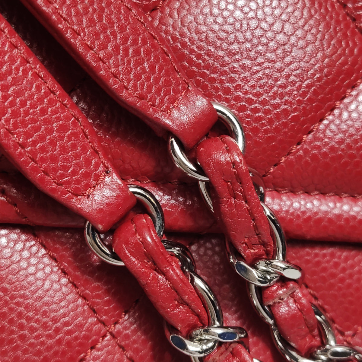 Chanel Quilted Timeless Tote Caviar Red