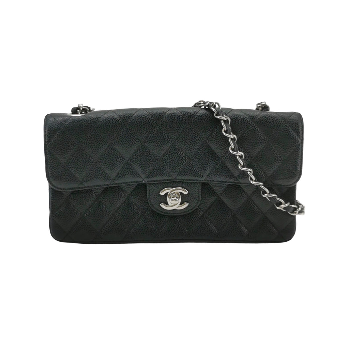Chanel Flap East West Caviar Black SHW