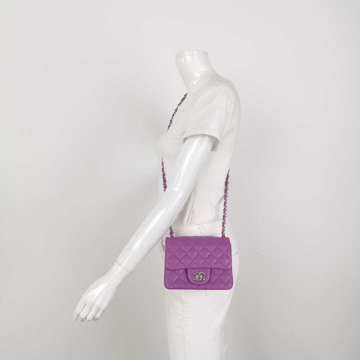 Chanel Mini Square Flap Purple