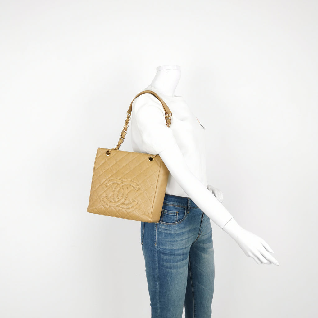 Chanel Petite Shopper Tote Caviar Beige
