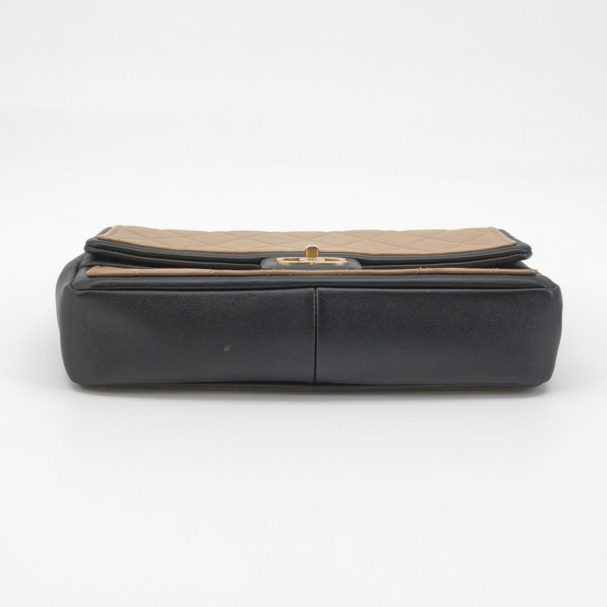 Chanel Graphic Flap Medium Beige Black Calfskin