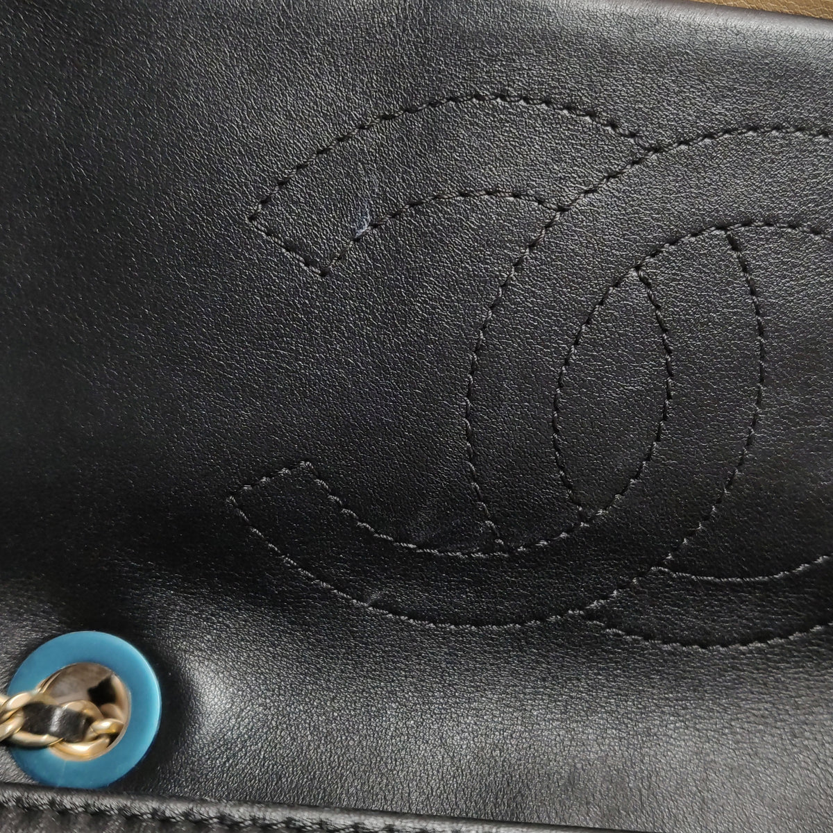 Chanel Graphic Flap Medium Beige Black Calfskin