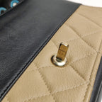 Chanel Graphic Flap Medium Beige Black Calfskin