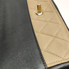 Chanel Graphic Flap Medium Beige Black Calfskin