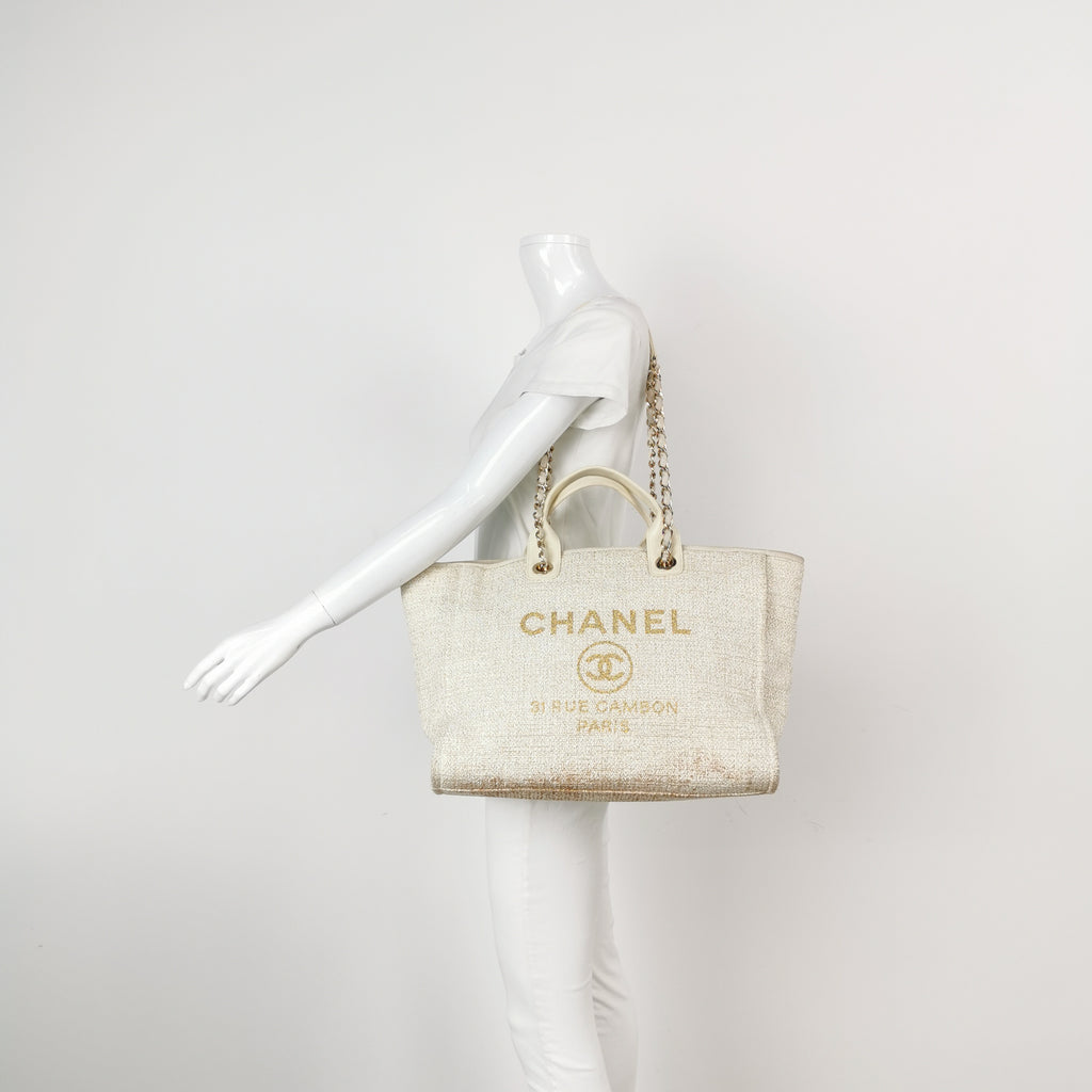 Chanel Deauville Tote White