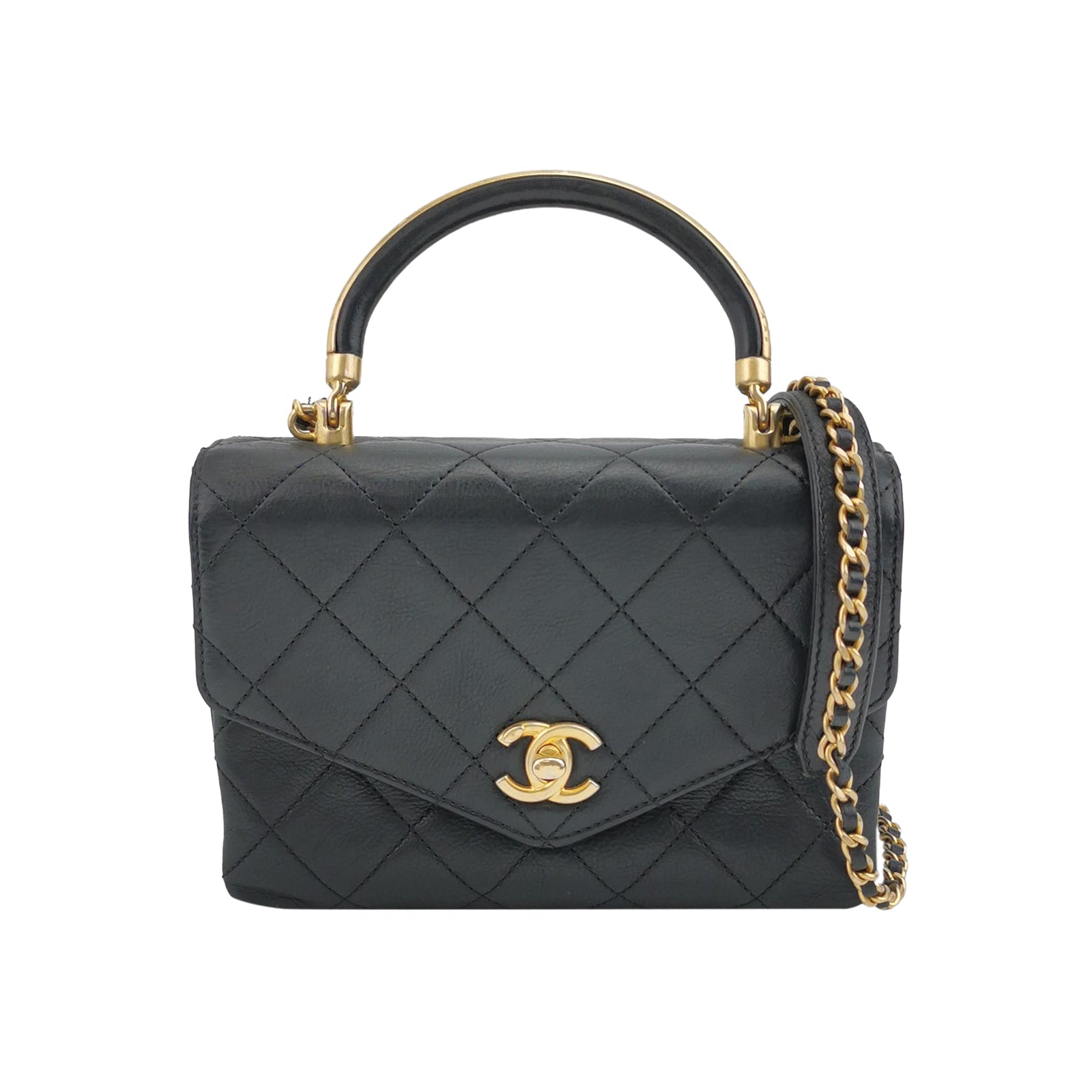 Chanel Quilted Calfskin Top Handle Envelope Flap