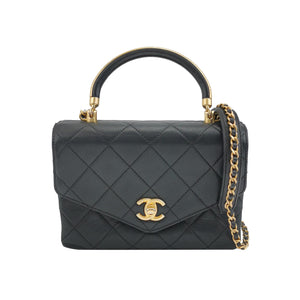 Chanel Quilted Calfskin Top Handle Envelope Flap