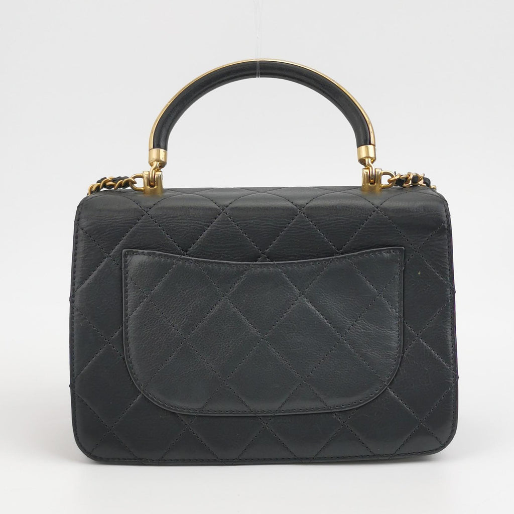 Chanel Quilted Calfskin Top Handle Envelope Flap