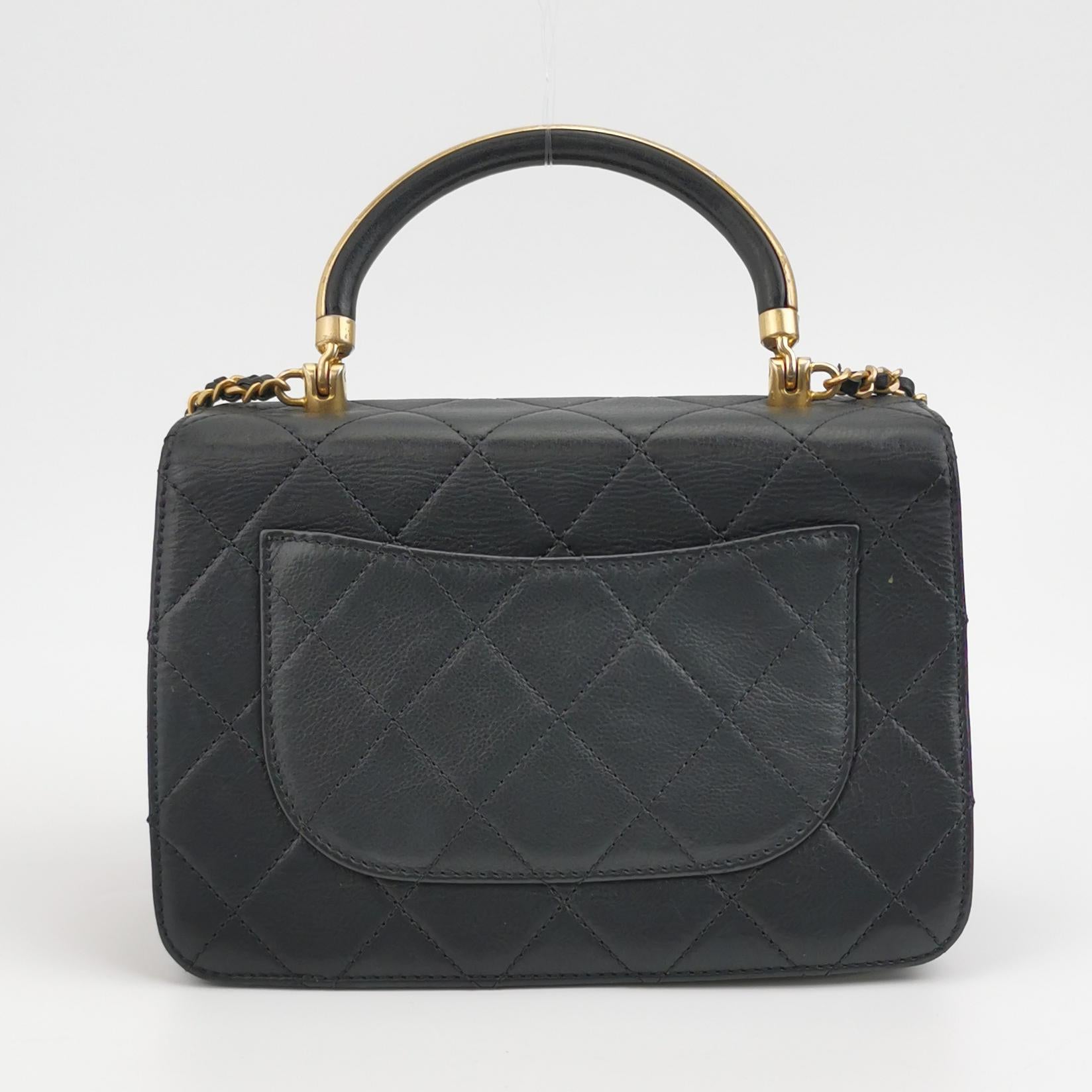 Chanel Quilted Calfskin Top Handle Envelope Flap