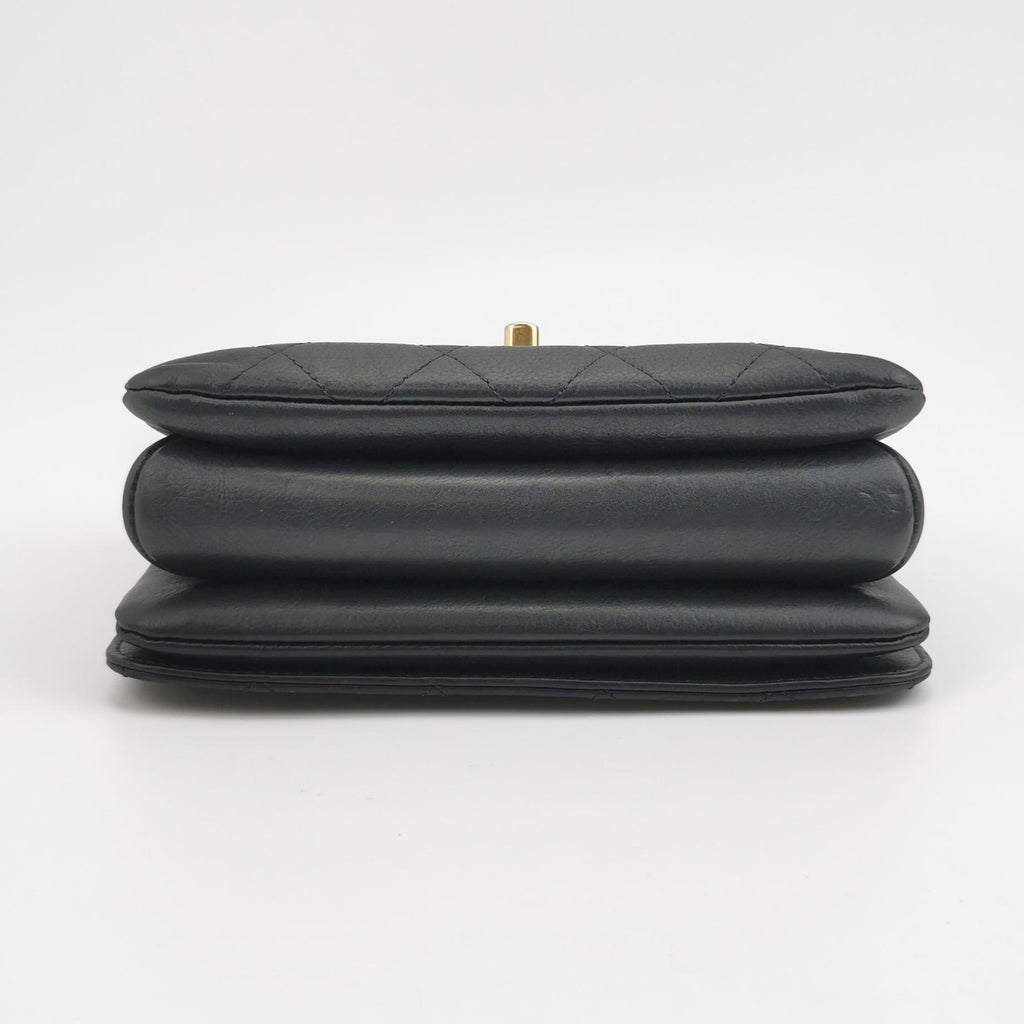 Chanel Quilted Calfskin Top Handle Envelope Flap