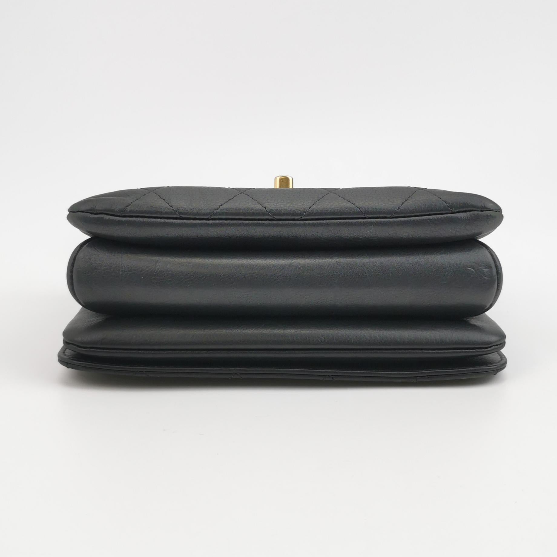 Chanel Quilted Calfskin Top Handle Envelope Flap