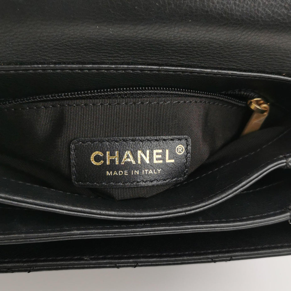 Chanel Quilted Calfskin Top Handle Envelope Flap