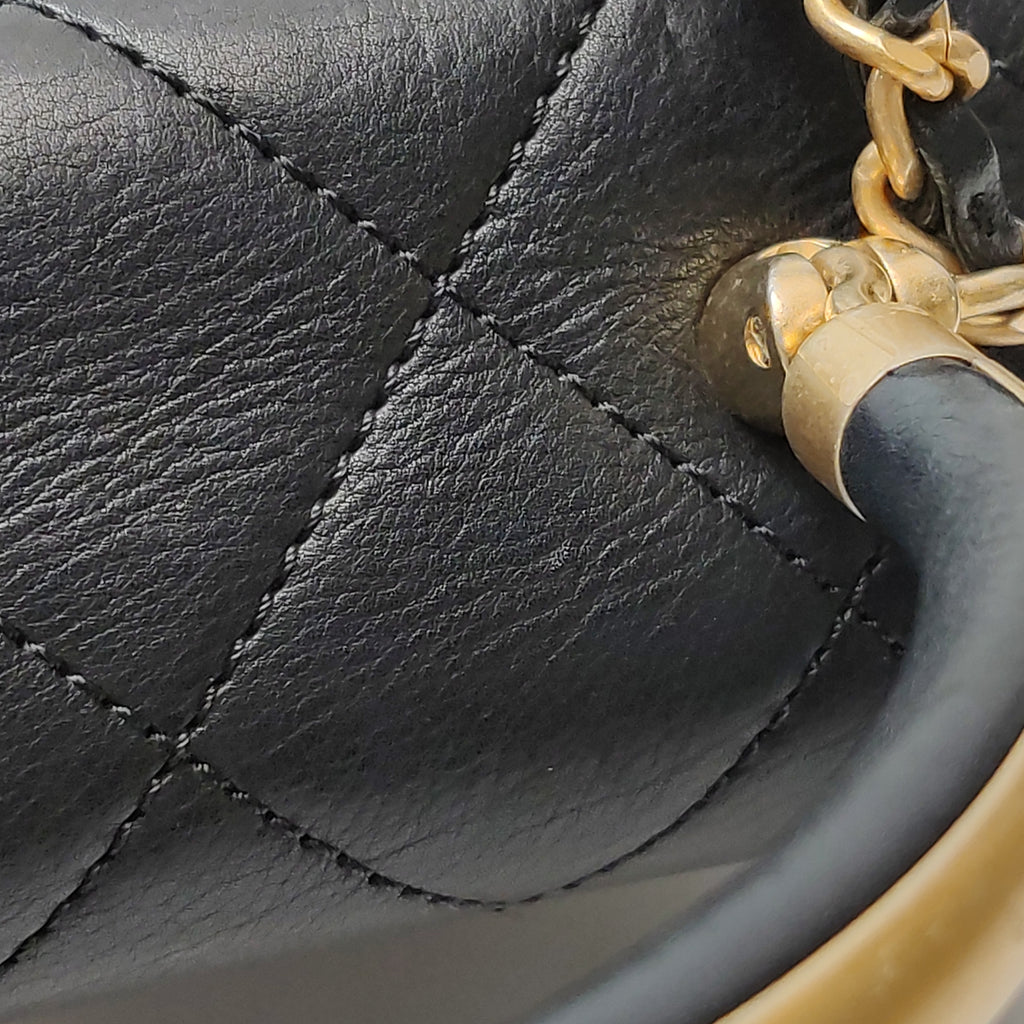 Chanel Quilted Calfskin Top Handle Envelope Flap