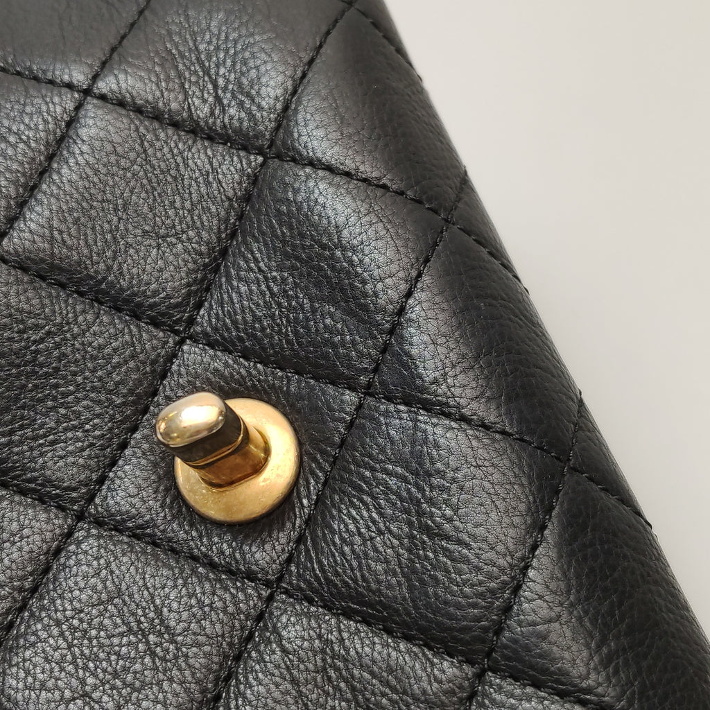 Chanel Quilted Calfskin Top Handle Envelope Flap