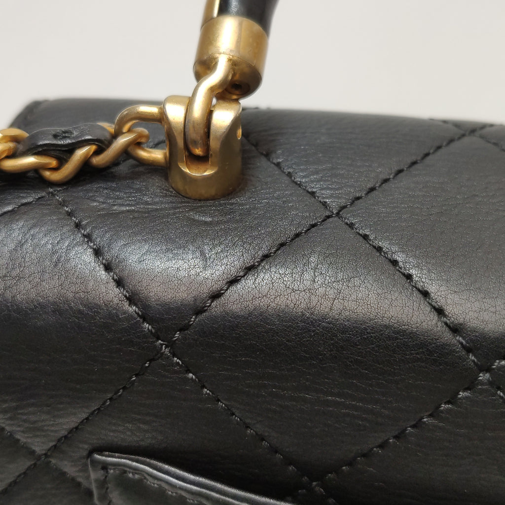 Chanel Quilted Calfskin Top Handle Envelope Flap